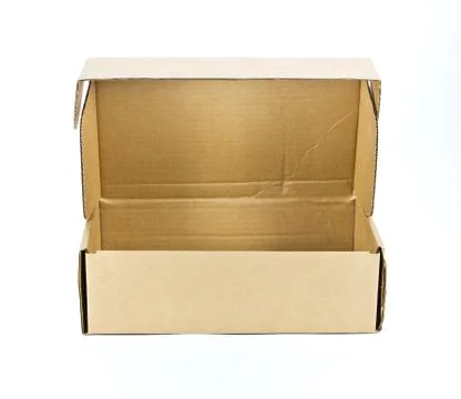 Cardboard box on white background Stock Photos