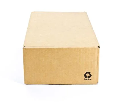 Cardboard box on white background Stock Photos
