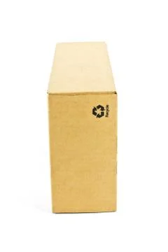 Cardboard box on white background Stock Photos