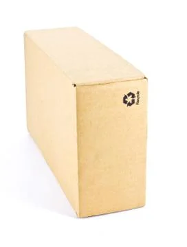 Cardboard box on white background Stock Photos