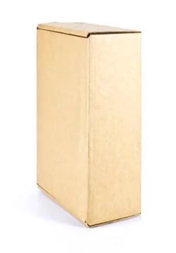 Cardboard box on white background Stock Photos