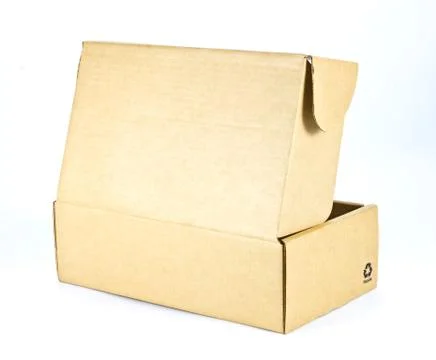 Cardboard box on white background Stock Photos