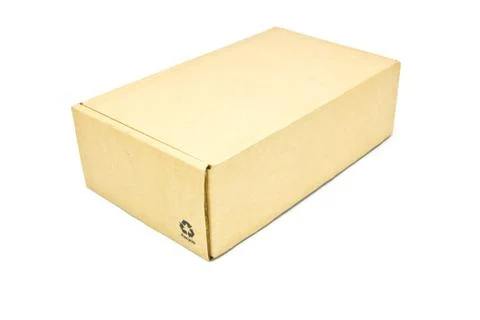 Cardboard box on white background Stock Photos