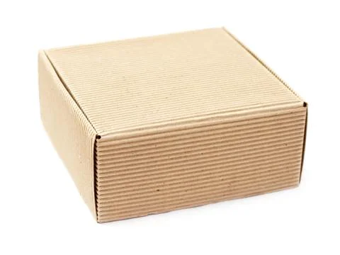 Cardboard box on a white background Stock Photos