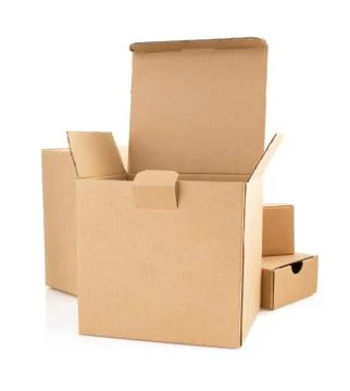 Cardboard box  on white background Stock Photos