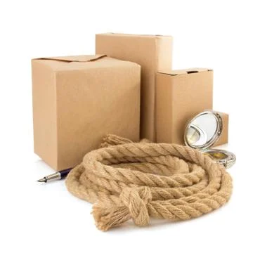 Cardboard box  on white background Foto stock