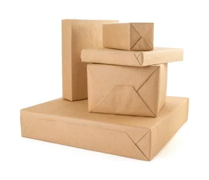 Cardboard box  on white background Stock Photos