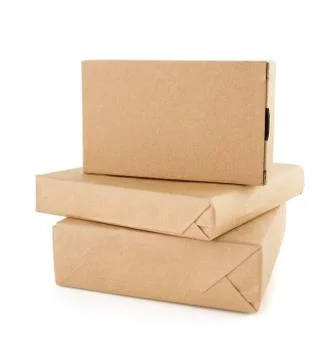 Cardboard box  on white background Stock Photos