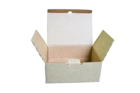 Cardboard Box on White Background . Stock Photos