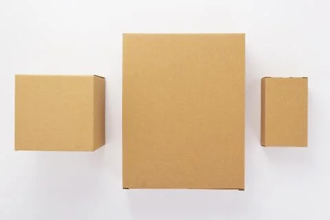 Cardboard box on white background Stock Photos