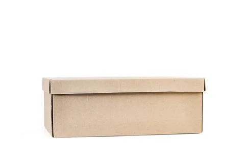A cardboard box on a white background Stock Photos