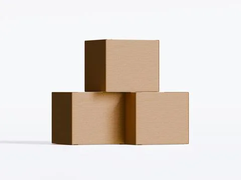 Cardboard box on white background, Suitable for packaging mockup collection  Illustrazione stock