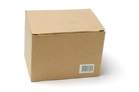 Cardboard box on white Stock Photos