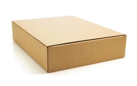 Cardboard box on white Stock Photos