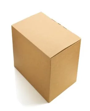 Cardboard box on white Stock Photos