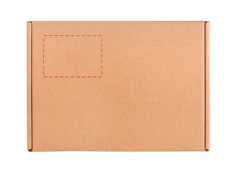Cardboard box on white. Stockfoto's