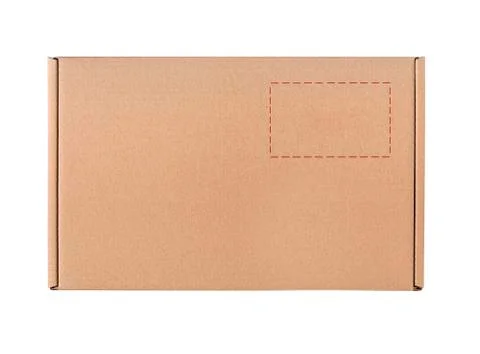 Cardboard box on white. Stockfoto's