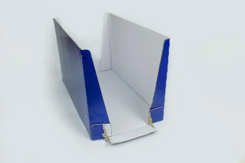 Cardboard box without the  top for dozen milk boxes. Paper Container for food Stock Photos