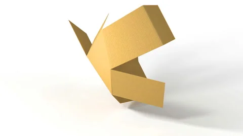 Cardboard boxe assembly animation on white background Stock Footage 94356764