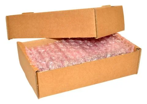 Cardboard Boxes And Bubble Wrap Stock Photos