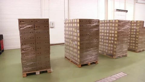Cardboard boxes are packed and are in stock Video stock 99491117