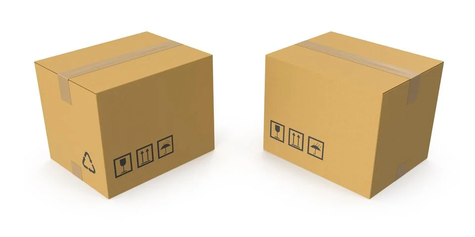 Cardboard boxes closed イラスト素材