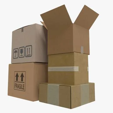 Cardboard Boxes Collection 2 3D Model