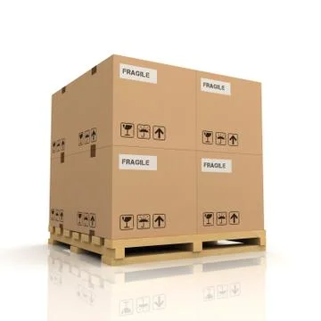 Cardboard boxes concept 3d illustration Stock Illustration