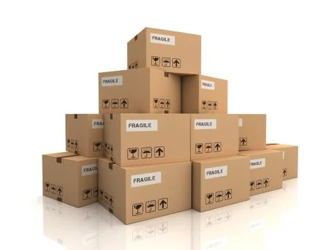 Cardboard boxes concept  3d illustration Illustrazione stock