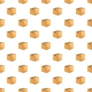 Cardboard boxes creating seamless delivery logistics pattern Stock Illustration