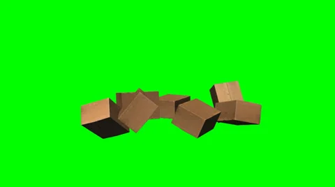 Cardboard boxes fall to the ground Stock Footage 35256239