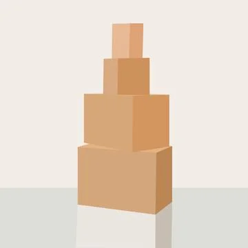 Cardboard boxes on a floor. Isolated on white background. Stock Image. Online Stock Illustration