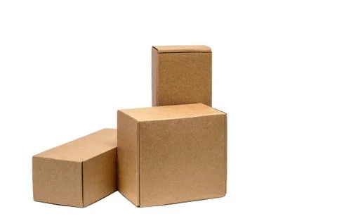 Cardboard boxes for goods on a white background. Different size. Isolated on 写真素材
