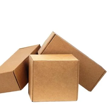 Cardboard boxes for goods on a white background. Different size. Isolated on Stock Photos