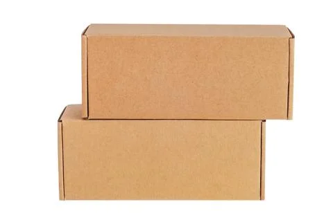 Cardboard boxes for goods on a white background. Different size. Isolated on  Stock Photos