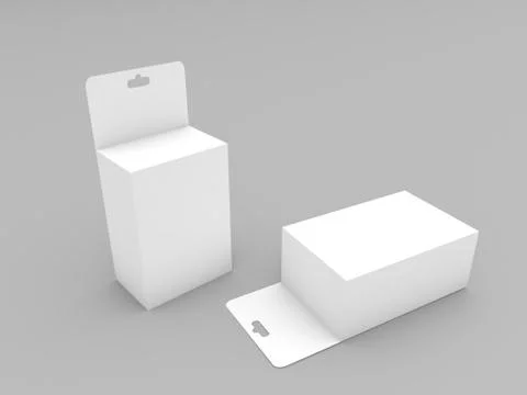Cardboard boxes with a hanger mock up . Stock Illustration