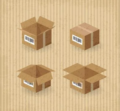 Cardboard boxes Stock Illustration