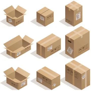 Cardboard boxes Stock Illustration