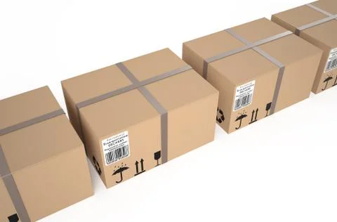 Cardboard boxes  Stock Illustration