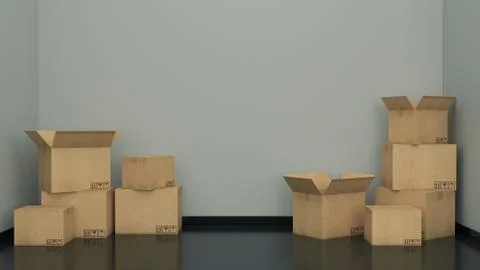 Cardboard boxes Stock Illustration