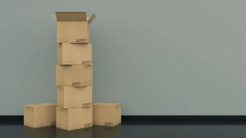 Cardboard boxes Stock Illustration