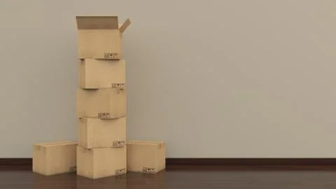 Cardboard boxes Illustrazione stock