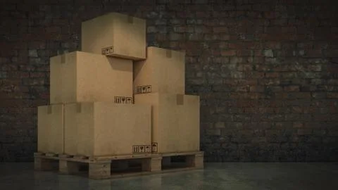Cardboard boxes Stock Illustration