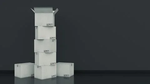 Cardboard boxes Stock Illustration