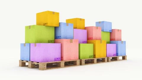 Cardboard boxes Stock Illustration