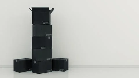 Cardboard boxes Stock Illustration