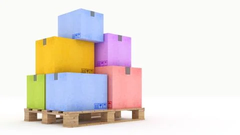 Cardboard boxes Stock Illustration