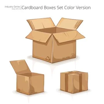 Cardboard Boxes. Stock Illustration