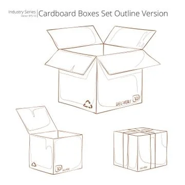 Cardboard Boxes. Stock Illustration