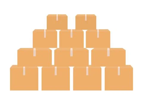 Cardboard boxes. 库存插图